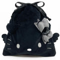 Sanrio Hello Kitty KT Face Drawstring Pouch – Black Angel (Black)