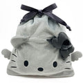 Sanrio Hello Kitty KT Face Drawstring Pouch – Black Angel (Grey)