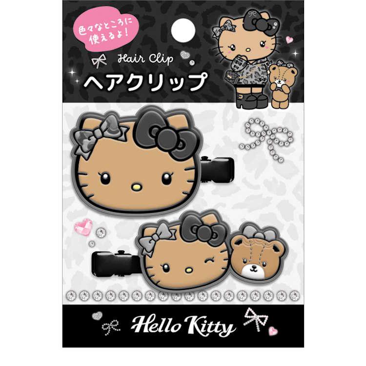 Sanrio Hello Kitty KT Hair Clip – Black Style (Leopard Design)