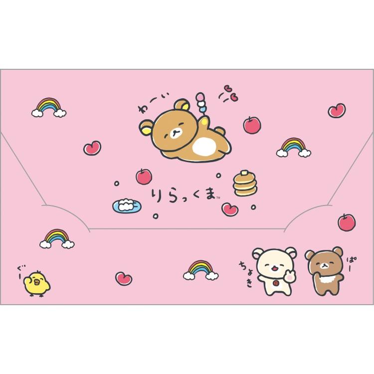 Rilakkuma A5 Flap Clear Holder – Yuru‑Yuru Pokapoka (FA17801 / Pink)