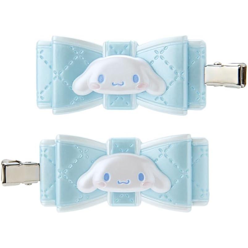 Sanrio Cinnamoroll CN Bangs Clip 2‑Piece Set – Quilt Ribbon