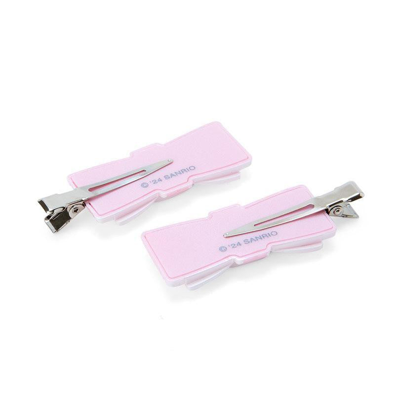 Sanrio Hello Kitty KT Bangs Clip 2‑Piece Set – Quilt Ribbon