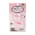 Sanrio My Melody MM Bangs Clip 2‑Piece Set – Quilt Ribbon
