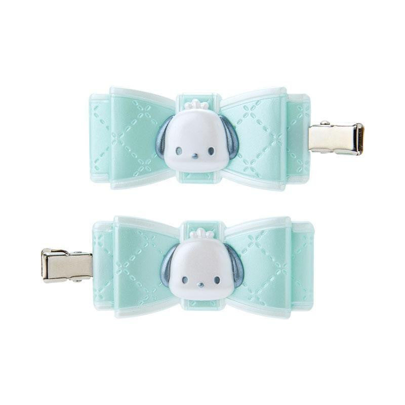 Sanrio Pochacco PC Bangs Clip 2‑Piece Set – Quilt Ribbon