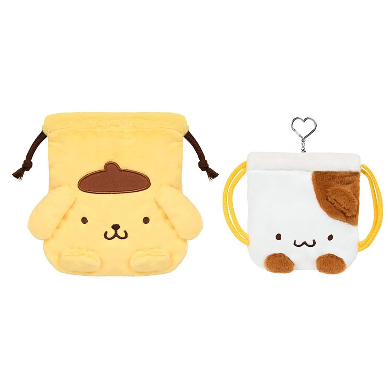 Sanrio Pompompurin PN Drawstring Pouch 2‑Piece Set – Together With Beloved Friends