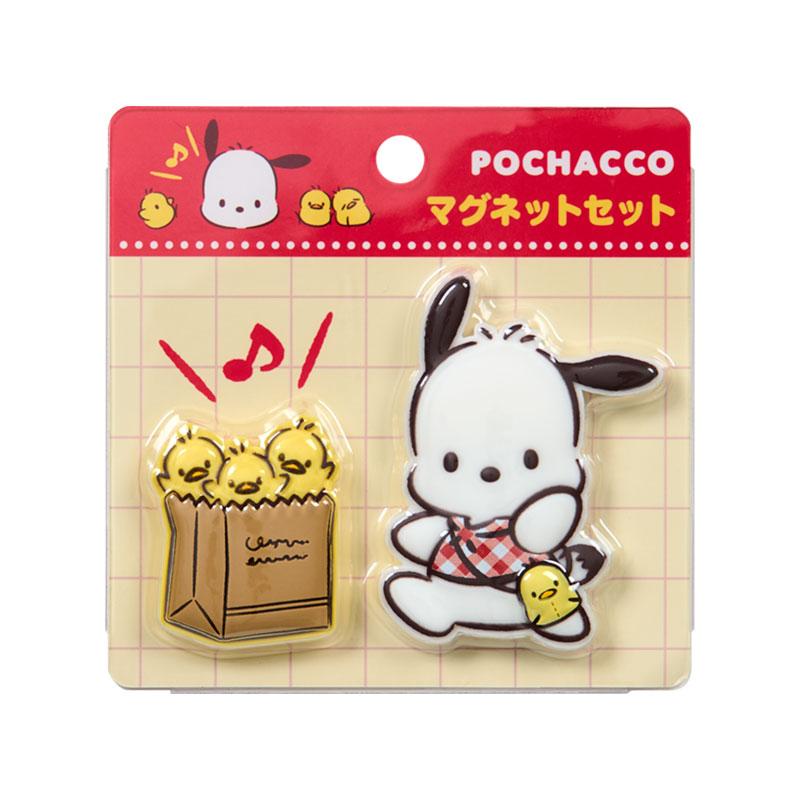 Japan Sanrio Original Magnet Set – Pochacco PC Loves Pee‑chans (Happy Birthday)