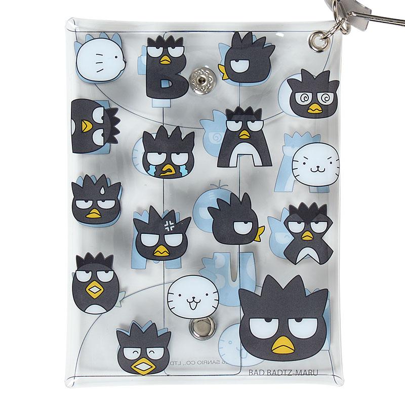Sanrio Bad Badtz‑Maru XO Funny Face Clear Pouch with Carabiner