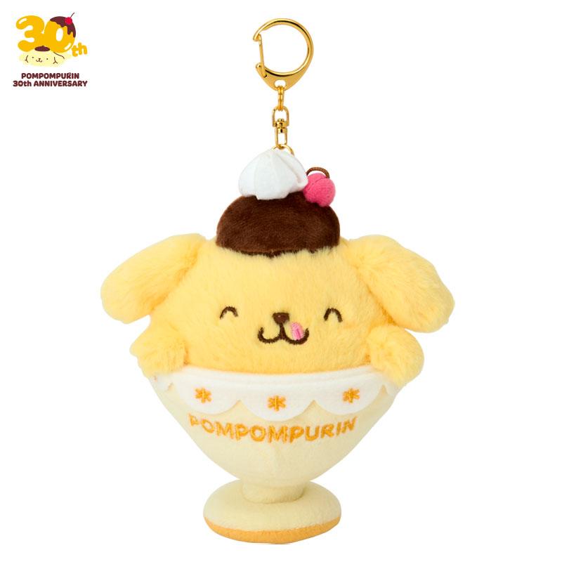 Sanrio Pompompurin PN Mascot Holder – 30th Anniversary “Purin de Manpuku Shiawase Purin”