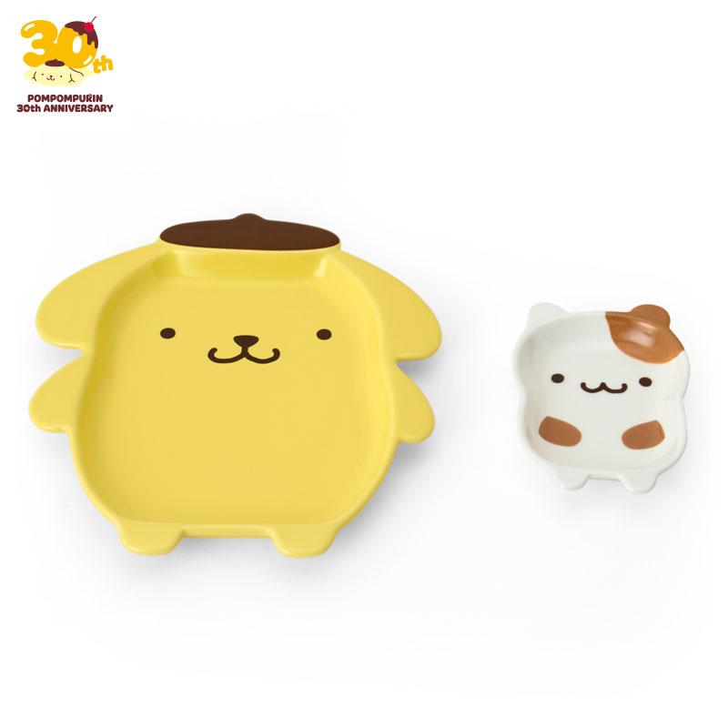 Sanrio Pompompurin PN Character Plate Set – 30th Anniversary “Purin de Manpuku Shiawase Purin”