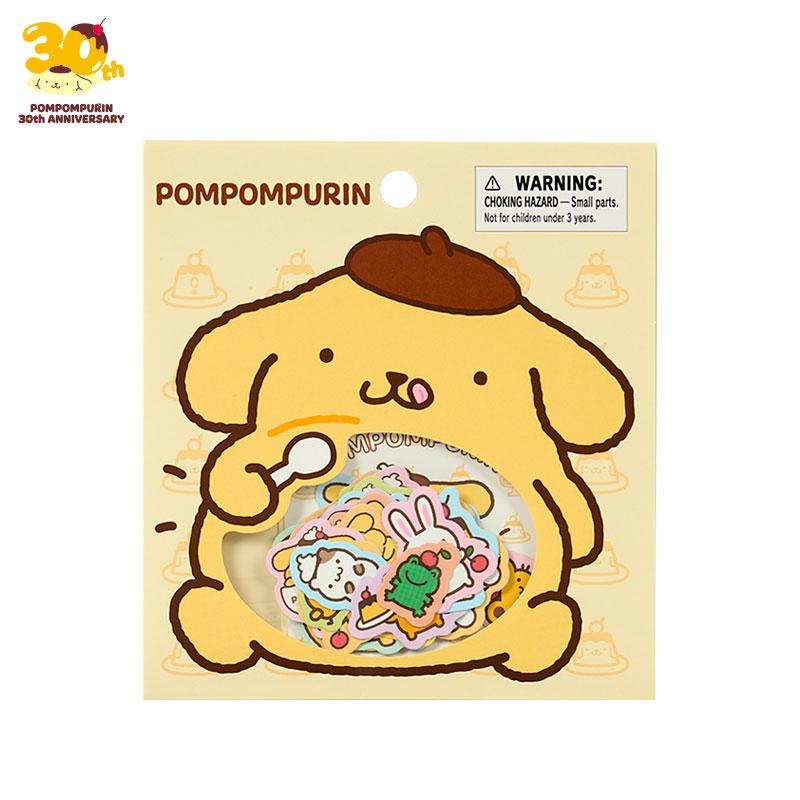 Sanrio Pompompurin PN Sticker Set – 30th Anniversary “Purin de Manpuku Shiawase Purin”