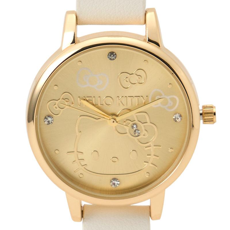Sanrio Hello Kitty Watch – Gold Motif & Stone Accent
