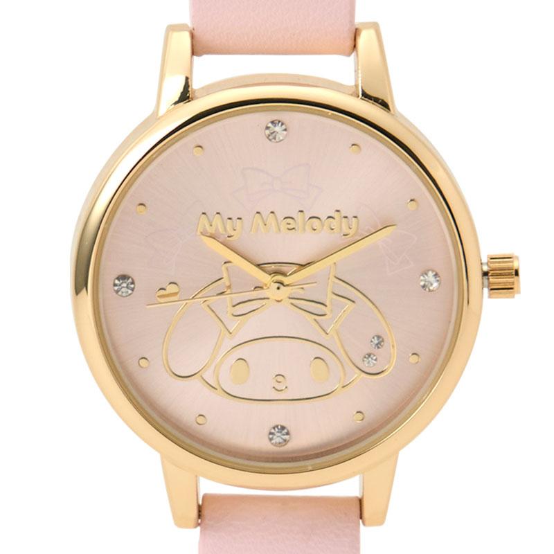 Sanrio My Melody Watch – Gold Motif & Stone Accent
